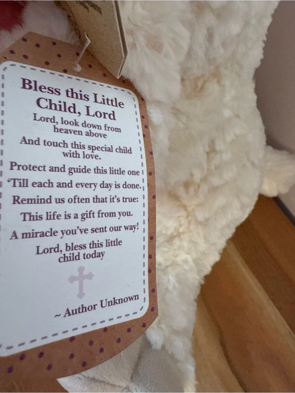 Ganz serenity lamb with crib cross Jesus loves me, plush stuffed animal blue NWT